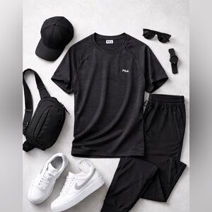 FILA Men's Black T-Shirt XL